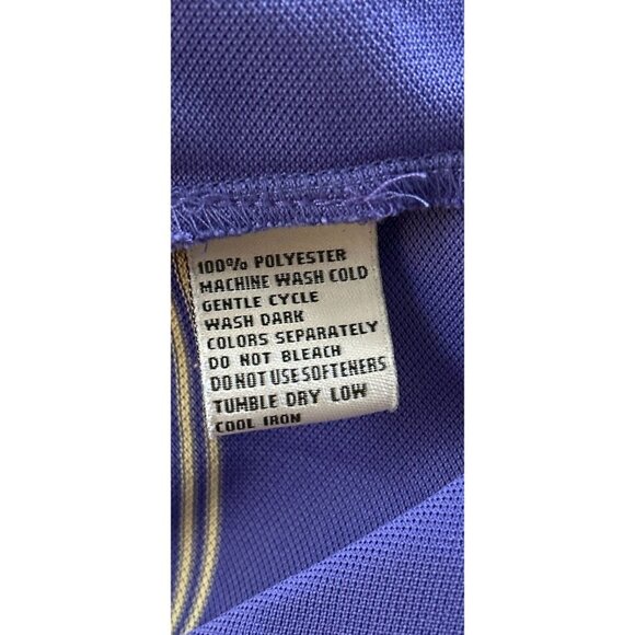 DONALD ROSS Polo Shirt Golf Purple Stripes Short Sleeve Size Small - Picture 8 of 9